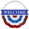 Northlight Americana "Welcome" Metal Wall Sign with Bunting - 19.5"